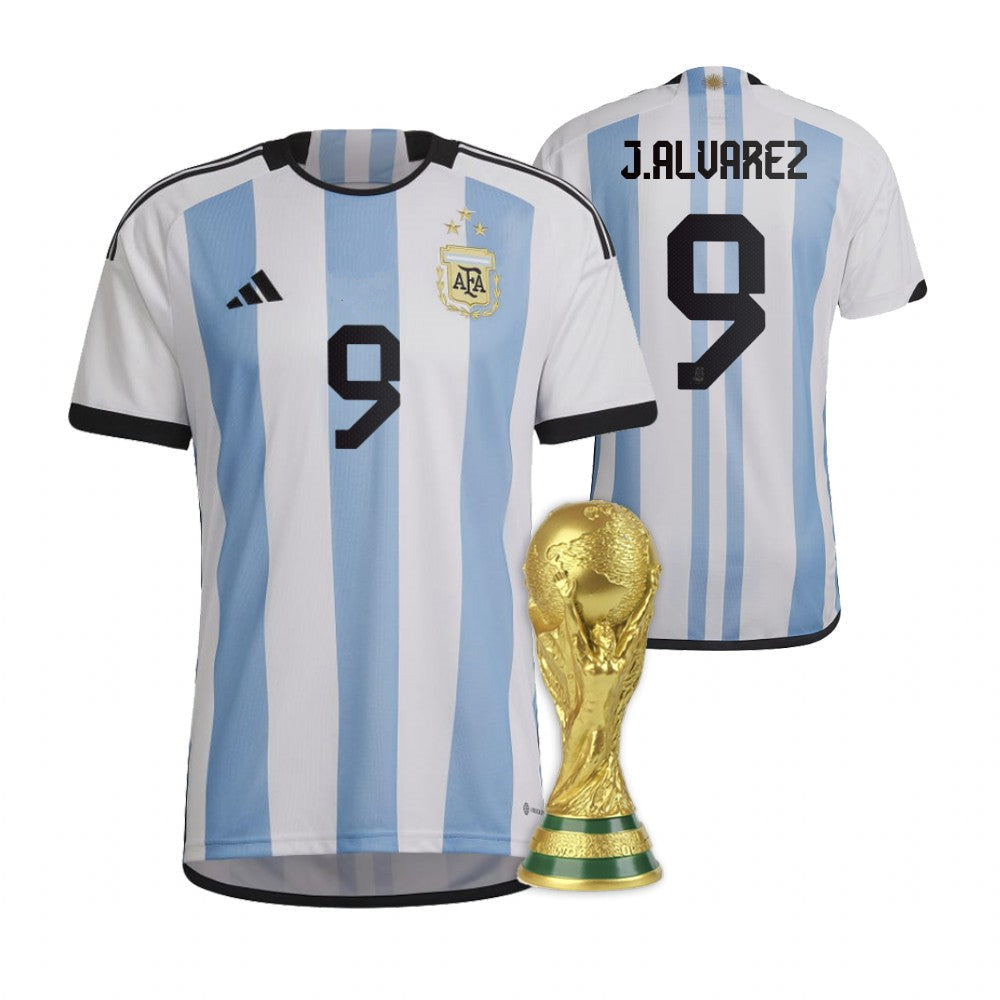 Argentina Julian Alvarez Home Jersey 2022 World Cup Champions Kit